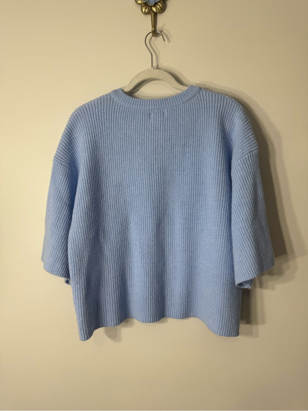 Aureum Baby Blue Knit Cardigan Short Sleeve - Picture 5 of 5